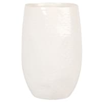 ESSENTIAL - Vaso in gres martellato bianco alt. 20 cm