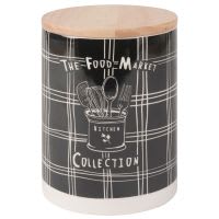 Vaso in maiolica nero con stampa, h 18 cm Vaso in maiolica nero con stampa, h 18 cm