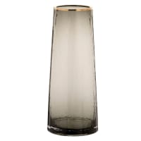 CLEAR - Vaso in vetro e metallo dorato alt. 27 cm