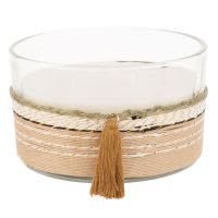 Vela perfumada de 3 mechas en tarro de cristal con cuerda Vela perfumada de 3 mechas en tarro de cristal con cuerda