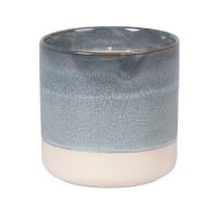 Lote de 2 - Vela perfumada de cerámica y rafia azul y blanca, 200g