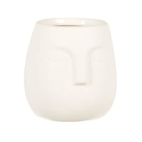 ALI - Vela perfumada em copo de cerâmica branco com forma de rosto 190g