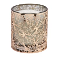 FLORA - Vela perfumada en tarro de metal calado con motivos florales