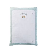 KOALA - Verschoonkussen van wit, grijs en blauw katoen met print voor baby's