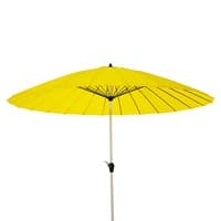 Verstelbare parasol van aluminium met gele stof 3x3 Verstelbare parasol van aluminium met gele stof 3x3