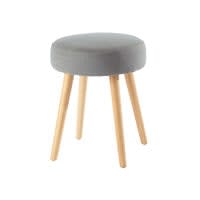 Vintage grauer Hocker mit Gummifüßen und Kiefernfüßen Vintage grauer Hocker mit Gummifüßen und Kiefernfüßen