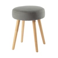 PIN'UP - Vintage Grey Stool with Rubber and Pine Feet