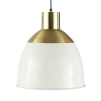 SUZANNE - Vintage pendant light in cream metal and gold enamel
