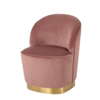 AGLAÉ - Vintage-Sessel mit puderrosafarbenem Samtbezug