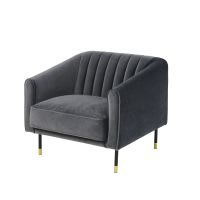 Vintage-Sessel mit Samtbezug, grau Vintage-Sessel mit Samtbezug, grau
