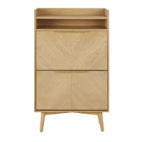 AXELLE - Vintage shoe cabinet with 2 storage compartments