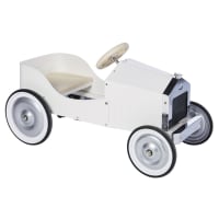 BERLIN - Vintage-Spielzeugauto zum Fahren aus weißem Metall
