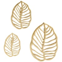 KAMPA - Wanddecoratie bladeren in goudkleurig metaal (x3) 18x25