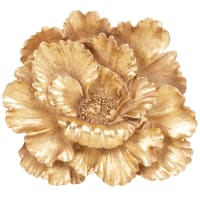 ELLIS - Wanddecoratie bloem in goud polyresin 20x18