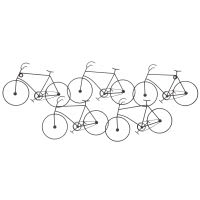 Wanddecoratie fietsen van zwart metaal 33x80 Wanddecoratie fietsen van zwart metaal 33x80