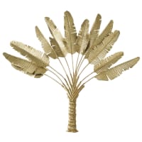 PALMIERA - Wanddecoratie met palmboom uit verguld metaal 126x120