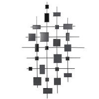 COLEEN - Wanddeko Rauchglasspiegel, schwarz 86x140
