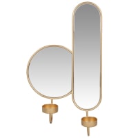 NINO - Wandlämpchen aus mattgoldfarbenem Metall mit Spiegel