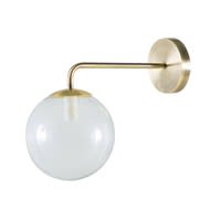 Wandlamp bol van glas en bronsmetaal Wandlamp bol van glas en bronsmetaal