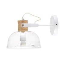 Wandlampe aus Glas und weißem Metall Wandlampe aus Glas und weißem Metall