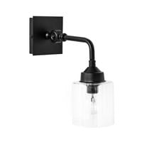 Wandlampe ISAAC BLACK aus Glas und schwarzem Metall Wandlampe ISAAC BLACK aus Glas und schwarzem Metall
