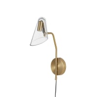 WESTEN - Wandleuchte aus goldfarbenem Metall mit Lampenschirm aus Glas