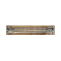 Wandleuchte aus Mangoholz und gebürstetem Metall Wandleuchte aus Mangoholz und gebürstetem Metall