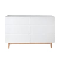 ARTIC - White 6-Drawer Double Chest of Drawers