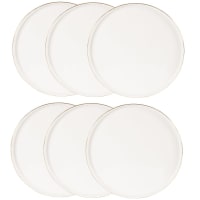 BERENICE - Set of 6 - White and Gold Porcelain Dinner Plate