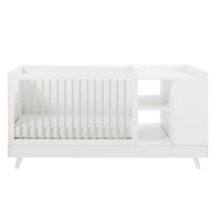 CELESTE - White and Grey Cot and Changer Combo L190