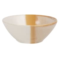 MADABA - Set of 2 - White and mustard yellow porcelain bowl D12cm