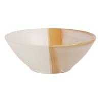 MADABA - White and mustard yellow porcelain bowl D15cm