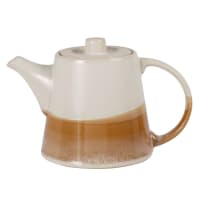MADABA - White and mustard yellow porcelain teapot 1.10L