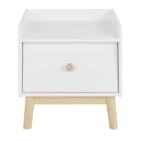 COME - White bedside table with 1 drawer