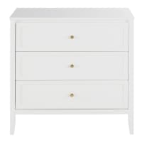 CHAMAREL - White, changing-table compatible chest of drawers with 3 drawers