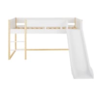 MIMIZAN - White children's loft bed with slide