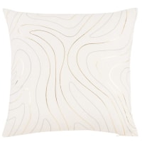 KAPOVKA - White, grey and gold cotton cushion cover 40x40cm