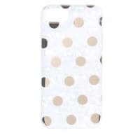 Set of 2 - White iPhone 6/7/8/SE case with gold polka dots