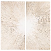 LULABIA - White printed diptych with gold relief 90x90