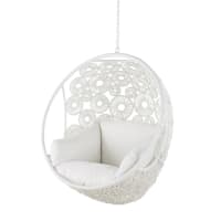 IBIS - White Resin Wicker Hanging Garden Armchair