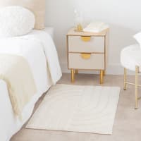 White tufted cotton rug 60x90cm