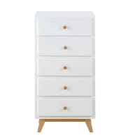 SWEET - White Vintage 5-Drawer Chiffonier