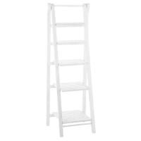 FREEPORT - White Wooden Ladder Shelf
