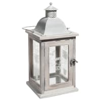 OLIVIER - whitewashed wood lantern H 36cm