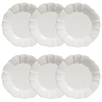 BOURGEOISIE - Set van 6 - Wit aardewerken dessertbord