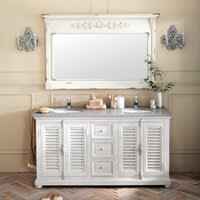 Witte ALBANE houten spiegel H97 Witte ALBANE houten spiegel H97