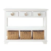 Witte consoletafel 3 laden, 3 manden Witte consoletafel 3 laden, 3 manden