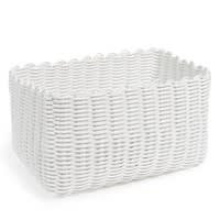 Witte gevlochten SCOUBIDOU mand 14x17 Witte gevlochten SCOUBIDOU mand 14x17