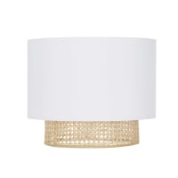 LILA - Witte lampenkap voor hanglamp uit gevlochten riet