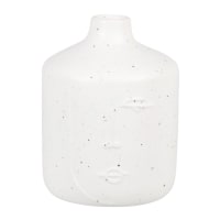 Witte porseleinen vaas met uitgesneden gezicht H12